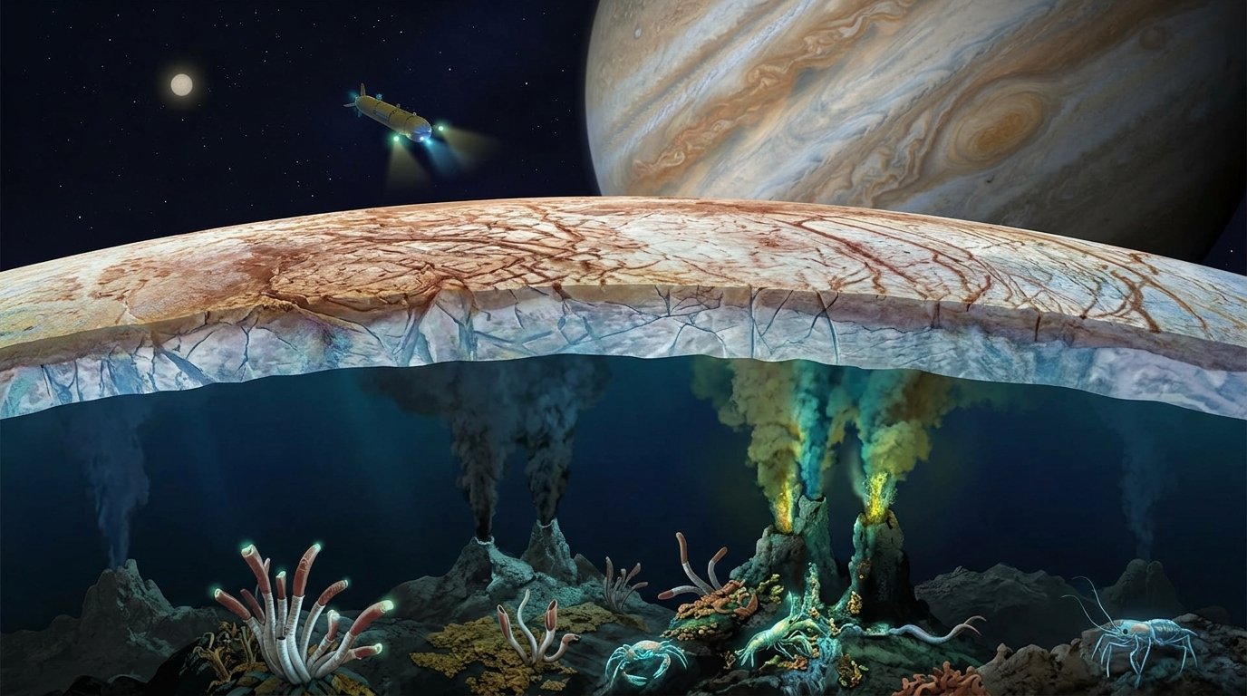 O oceano que existe embaixo do gelo de uma lua de Júpiter — e por que ele pode ter vida