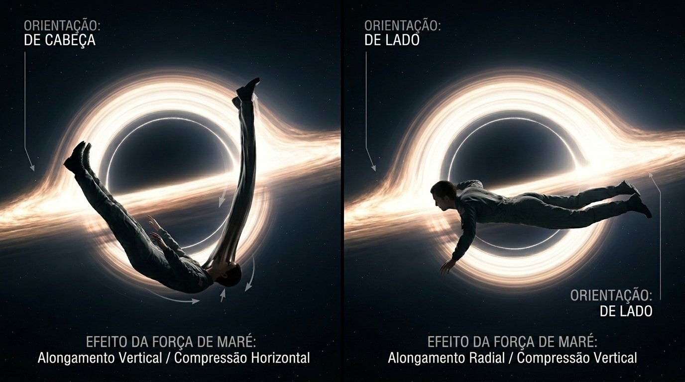 A diferença entre cair num buraco negro de lado e cair de cabeça — a física muda tudo